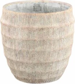 PTMD Sary Bloempot - 30 X 30 X 30 Cm - Cement - Créme