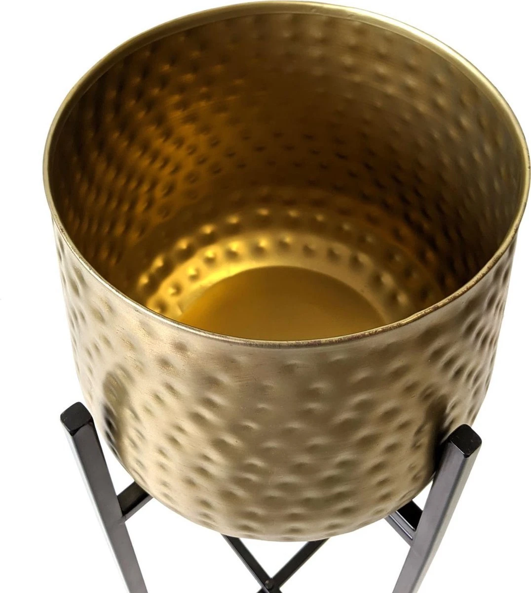 Merkloos Bloempot Op Standaard Goud - Gouden Bloempot - Metaal - 74cm - Afbeelding 2