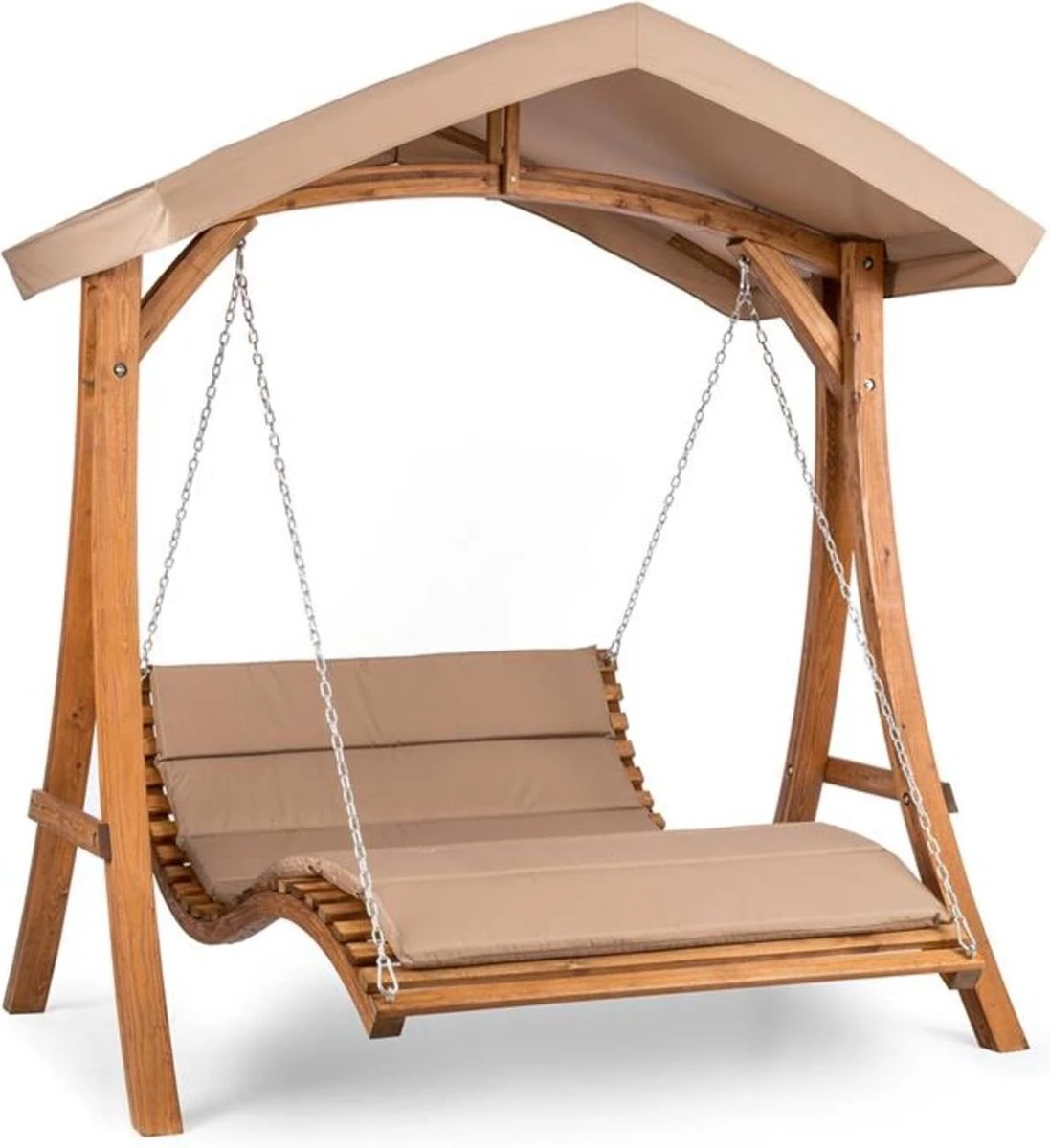 Bermuda Hollywoodschommel Tuinschommelbank 130 Cm 2-zits Zonneluifel