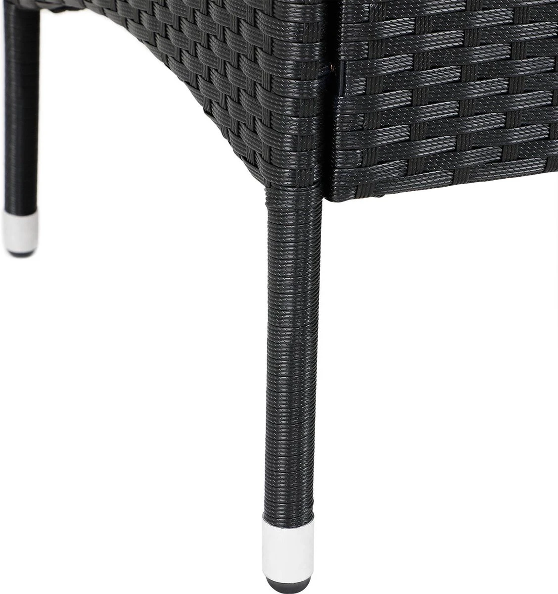 Casaria Tuinbank Polyrattan – 2 Zitter Incl. Tafel & Kussens – Zwart - Afbeelding 13