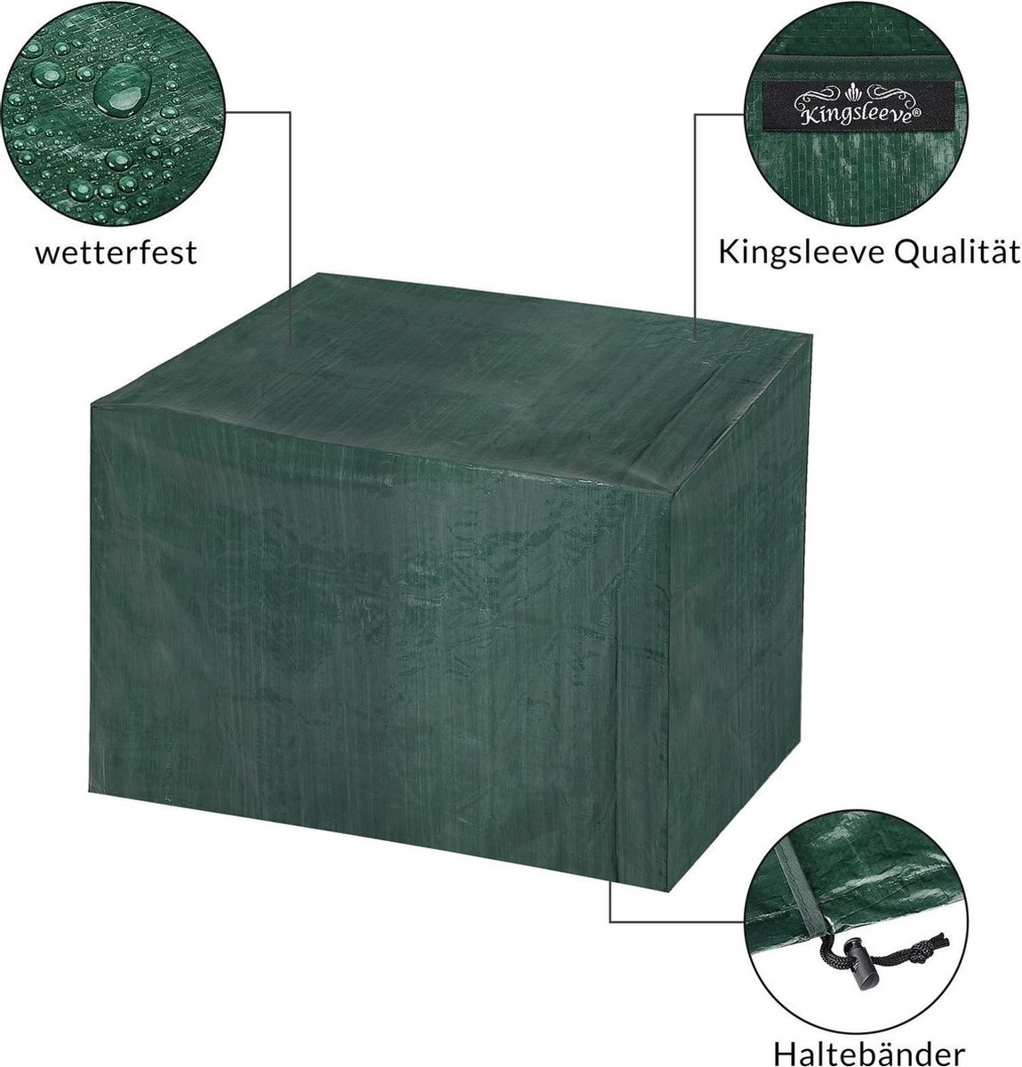 Kingsleeve Tuinmeubelhoes - Beschermhoes - Weerbestendig -308x138x89cm - Groen - Afbeelding 9