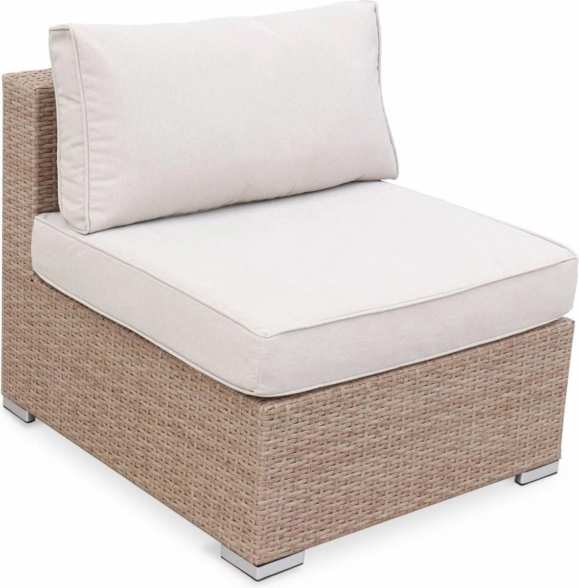 Alice's Garden Loungeset Napoli - 5 Plaatsen - Wicker - 6 Elementen - Beige/Beige - Afbeelding 8