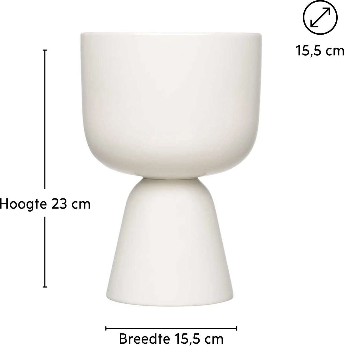 Iittala Nappula - Bloempot - Bloempotten Voor Binnen En Buiten - Plantenpotten - Wit - 230 X 155 Mm - 1 Stuk - Afbeelding 5