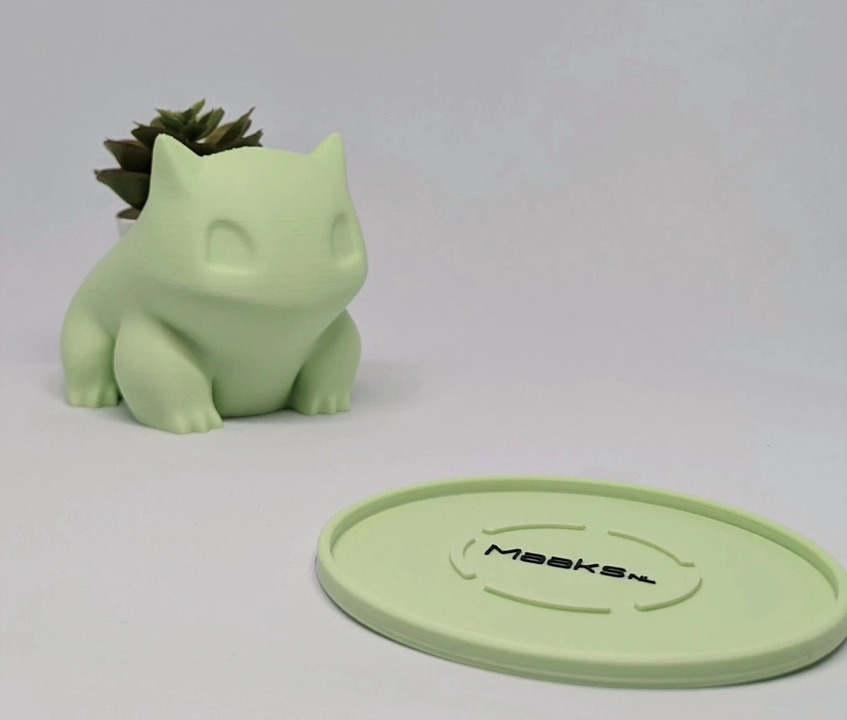 Merkloos Pokémon Bulbasaur Bloempot - Inclusief Opvangschaal - Pastelgroen - Afbeelding 5