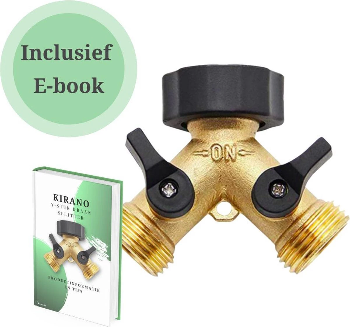 Y Stuk Kraan - Kraan Splitter - Waterverdeler - Buitenkraan - Waterverdeler 2 Weg – Messing - Afzonderlijk Af Te Sluiten - Afbeelding 12