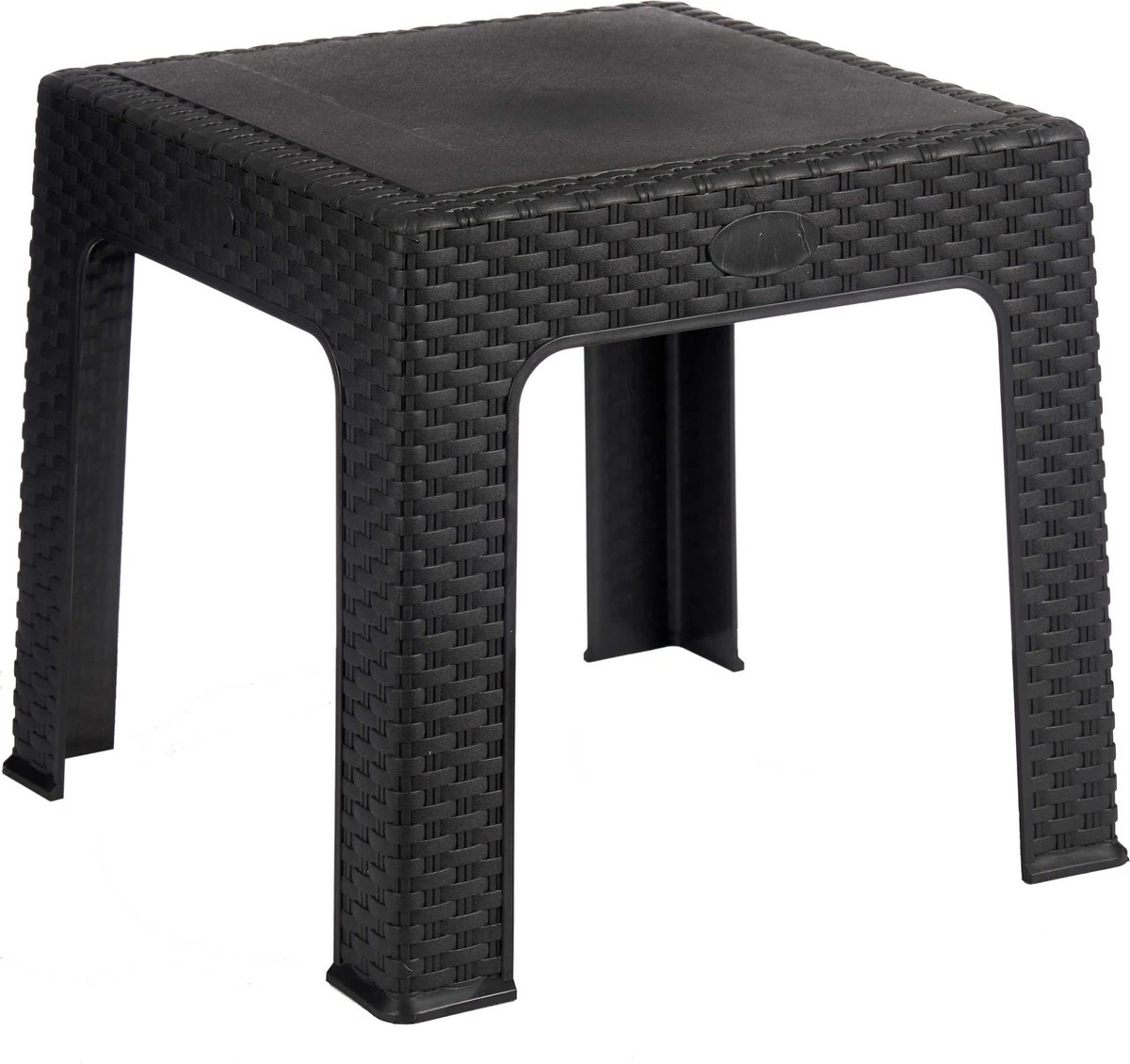 Rotan Bijzettafeltje/plantenverhoger Antraciet Grijs 47 X 47 X 42 Cm Voor Binnen/buiten