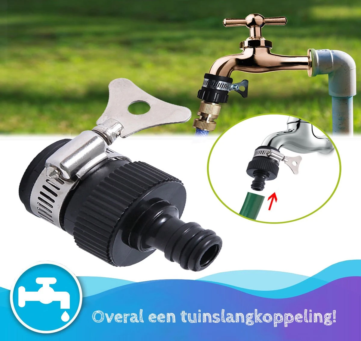 Summer Spark Universele Waterdief 14 – 20mm - Kraanstuk - Adapter Binnenkraan - Ook Geschikt Voor Gardena - Slangkoppeling - Afbeelding 3