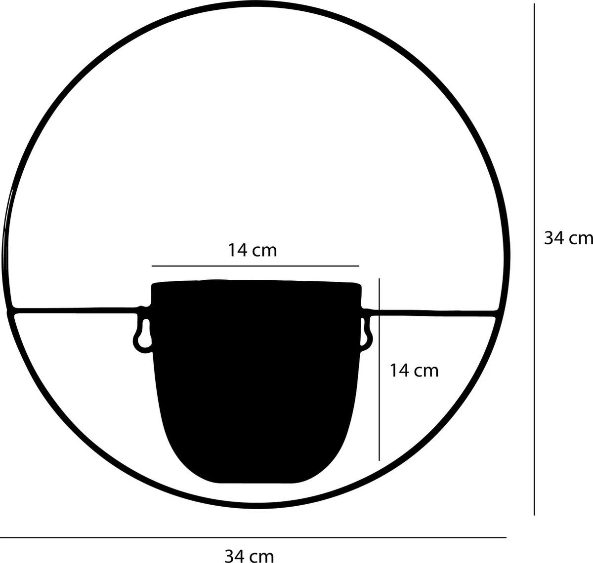 Mica Decorations Dexter Bloempot Wand - L34 X B14 X H34 Cm - Goud - Afbeelding 4