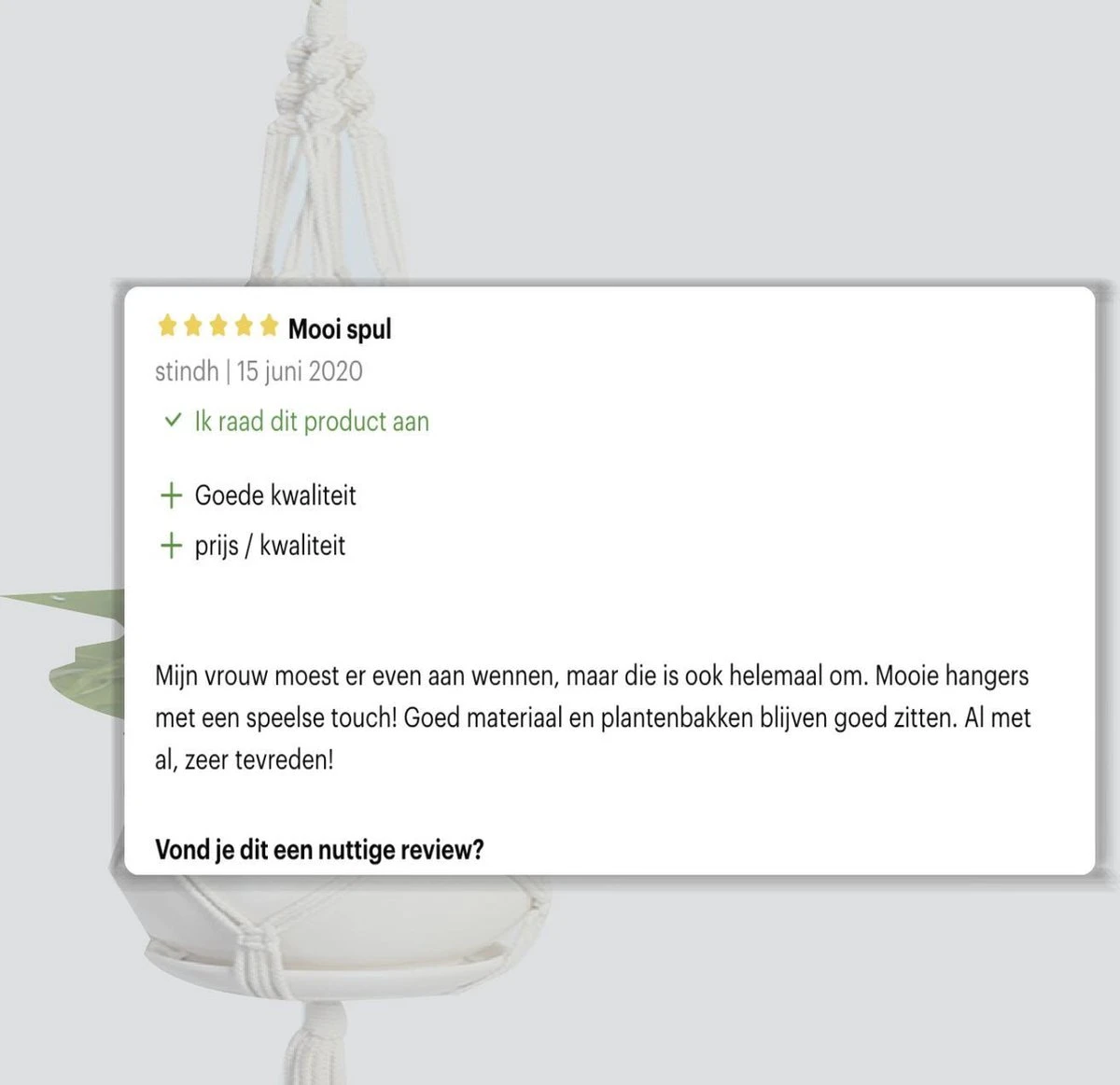 Merkloos Plantenhanger Macramé - Luxe Gevlochten Touw Katoen - 2 Stuks - Plantenpot Ophangen - Afbeelding 7