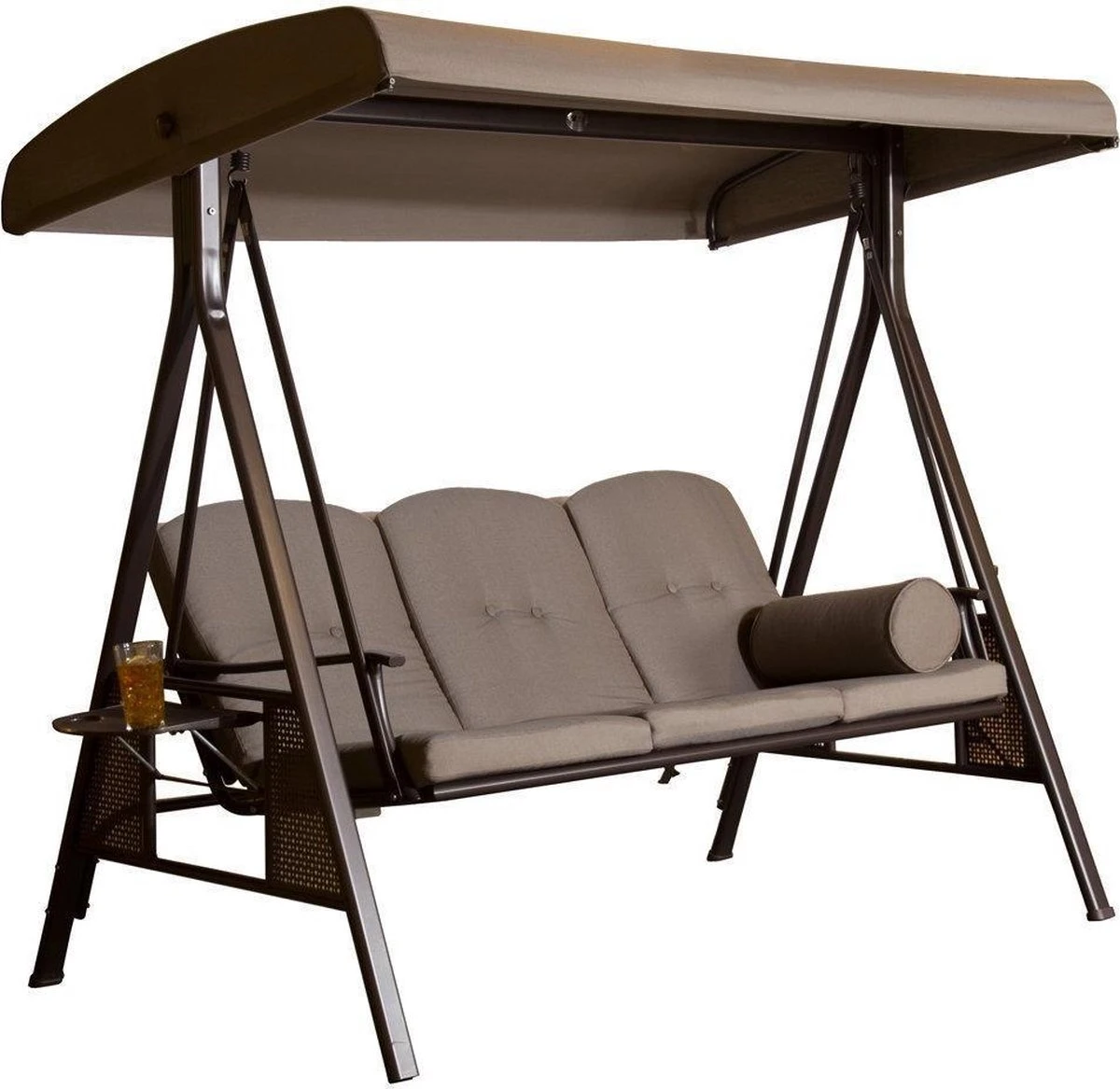 SORARA® Luxe Schommelbank Met Zonnescherm - Bruin - Zware Kwaliteit.