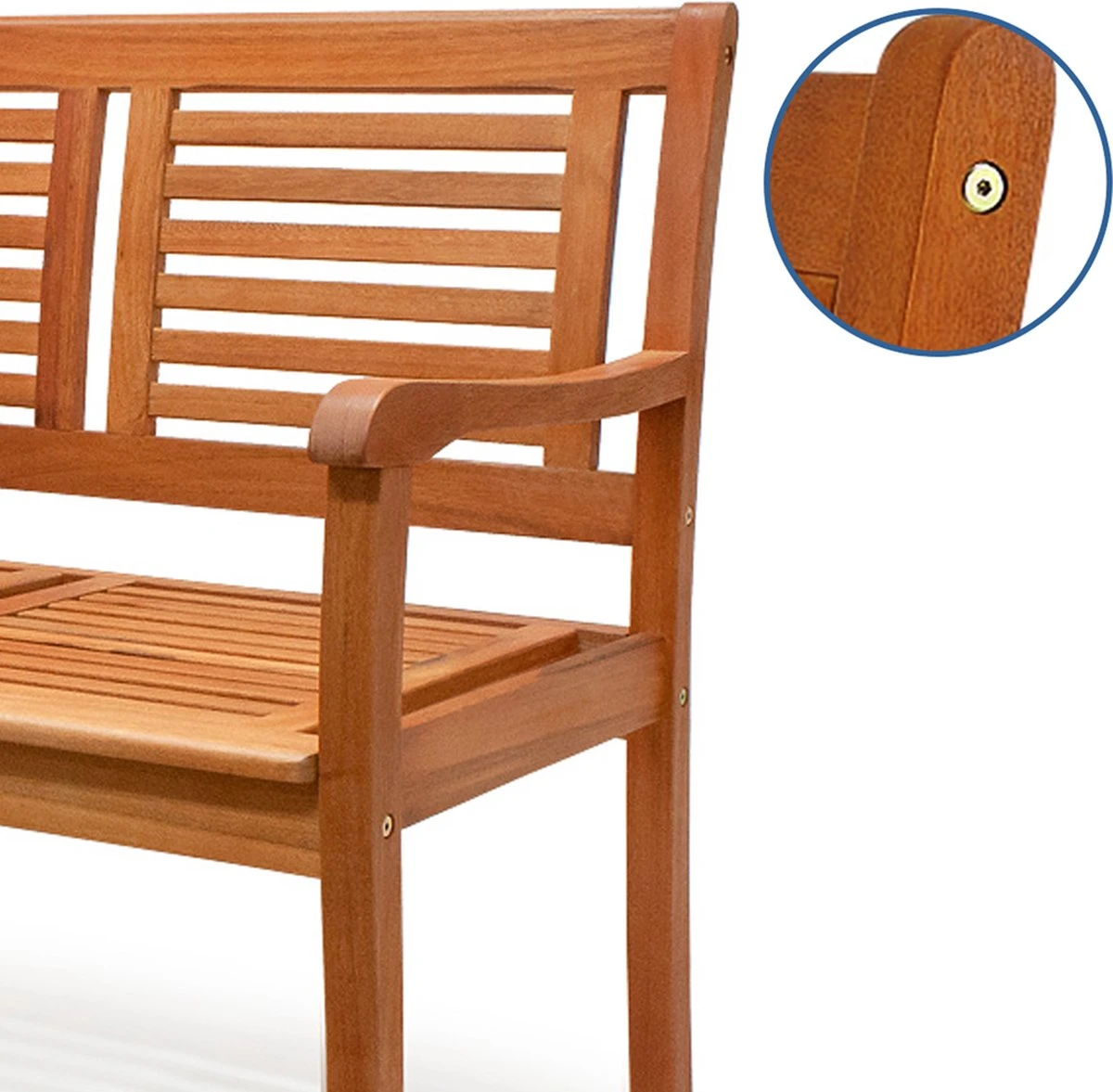 Casaria Tuinbank - FSC®-Gecertificeerd Eucalyptushout - 153cm Bruin - Afbeelding 4