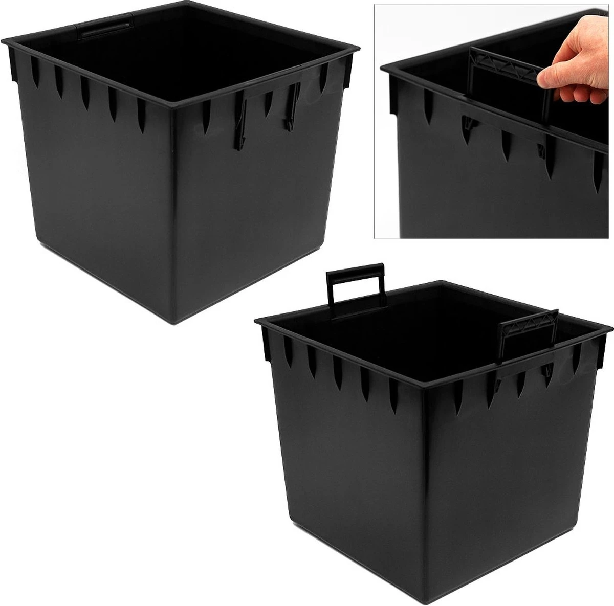 Prosperplast Kunststof Rato Rotan Bloempot/plantenpot Met Binnenpot Antraciet 40 Cm - Bloempotten Voor Binnen En Buiten - Afbeelding 3