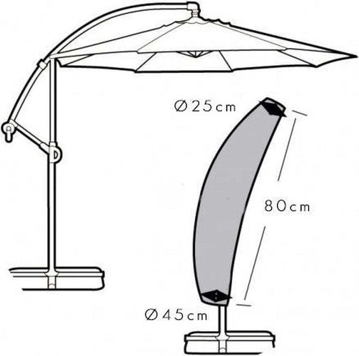 Pro Garden ProGarden Luxe Zweefparasolhoes - Zweefparasol Hoes - Afbeelding 2