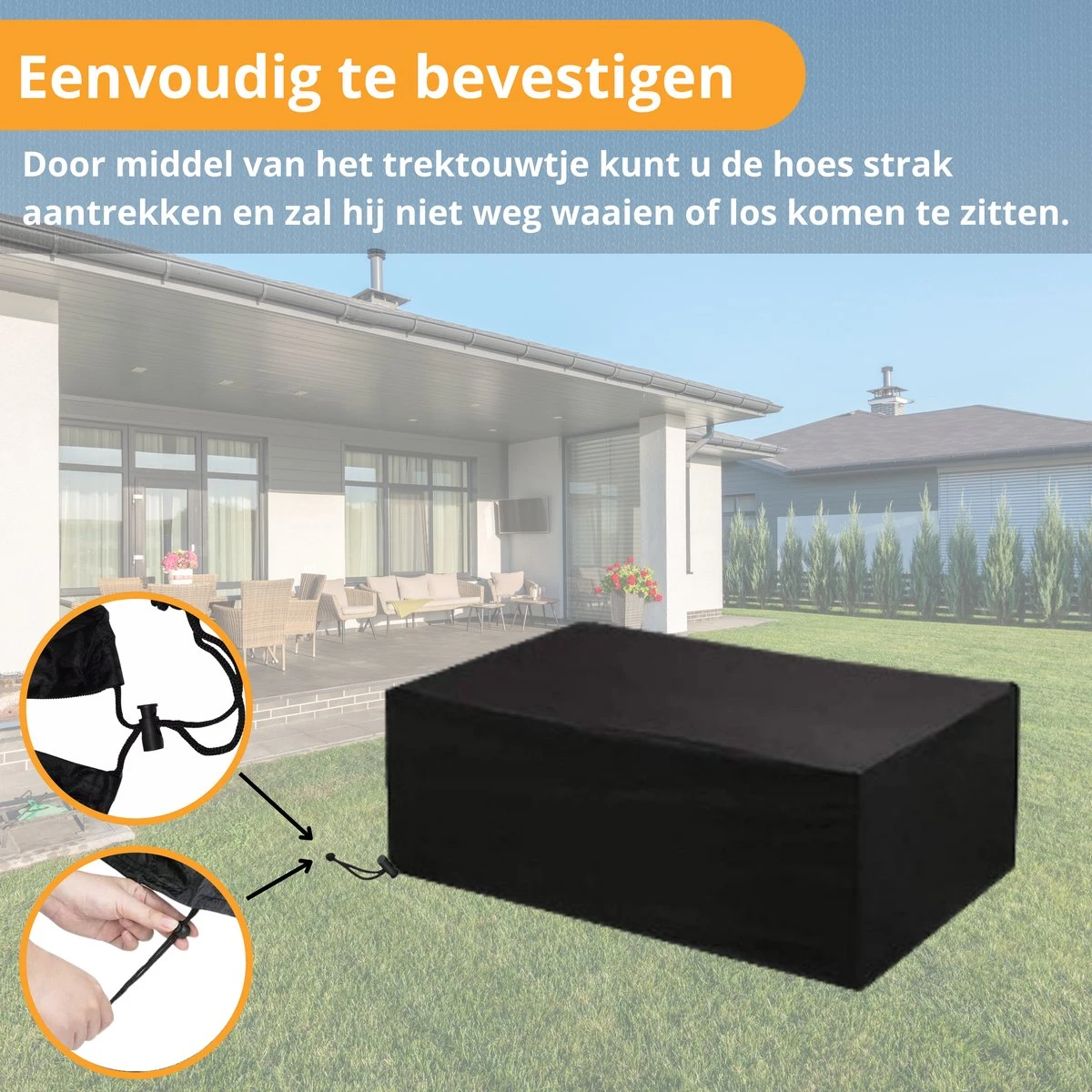 Beschermhoes Tuinmeubelen - Tuintafel - Loungeset - Tuinset - 213x132x74 Cm - Afbeelding 6