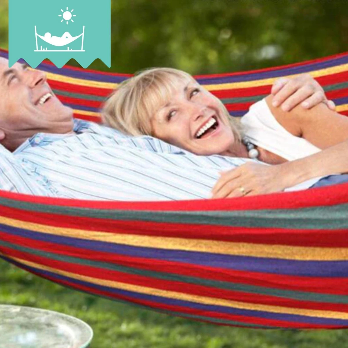 Dubbele Hangmat Rood - 1 Of 2 Persoons - Lig Oppervlak 190x150cm - Lengte 260cm - Afbeelding 8