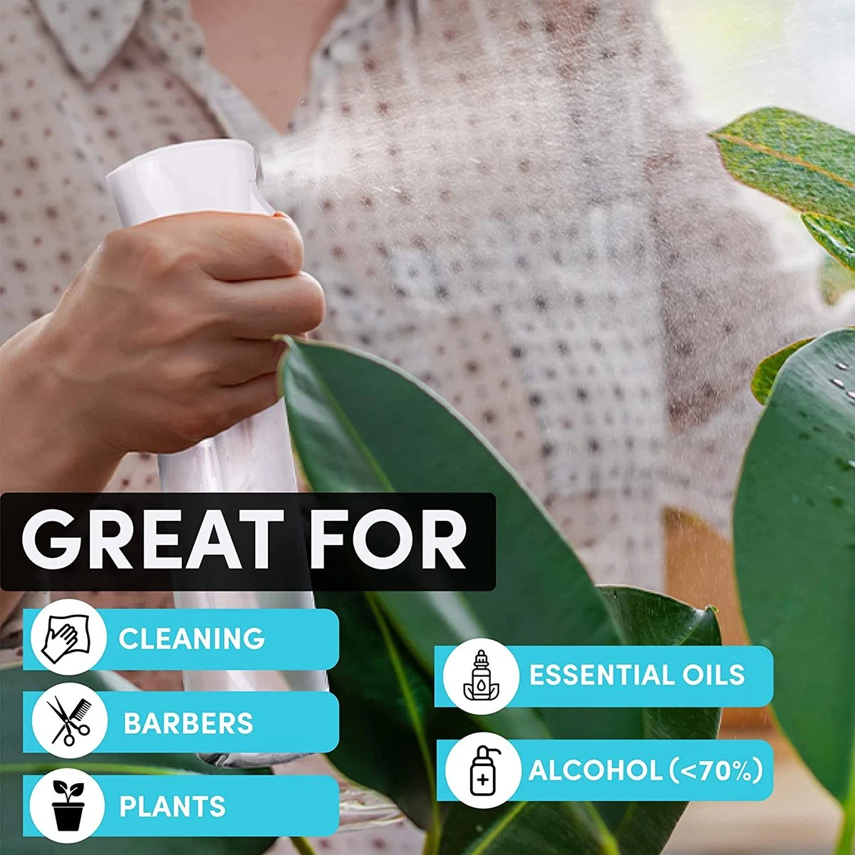 Allsa Mist Verstuiver - Mist Sprayer - Planten Spuit - Continuous Spray - Zwart - Afbeelding 3