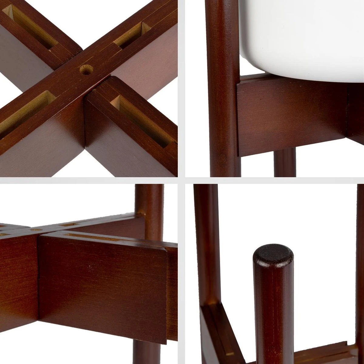 LifeGoods Planten Standaard - Uitschuifbare Bloempothouder - 20 Tot 30 Cm - Donker Bamboe - Afbeelding 8