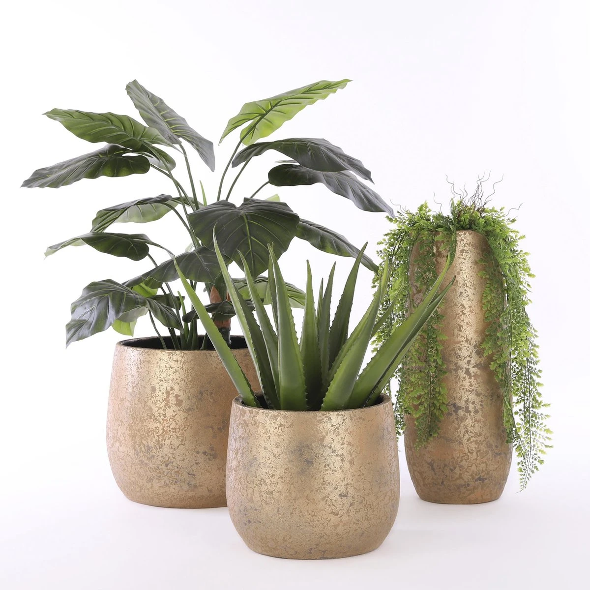 Mica Decorations Clemente Bloempot - H31 X Ø38 Cm - Terracotta - Goud - Afbeelding 6