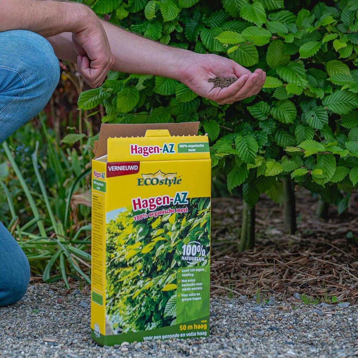 ECOstyle Hagen-AZ Organische Tuinmest - Voor Gezond Bodemleven - Remt Uitval Van Bladeren - 120 Dagen Voeding - Voor 50m Haag - 2,75 KG - Afbeelding 9