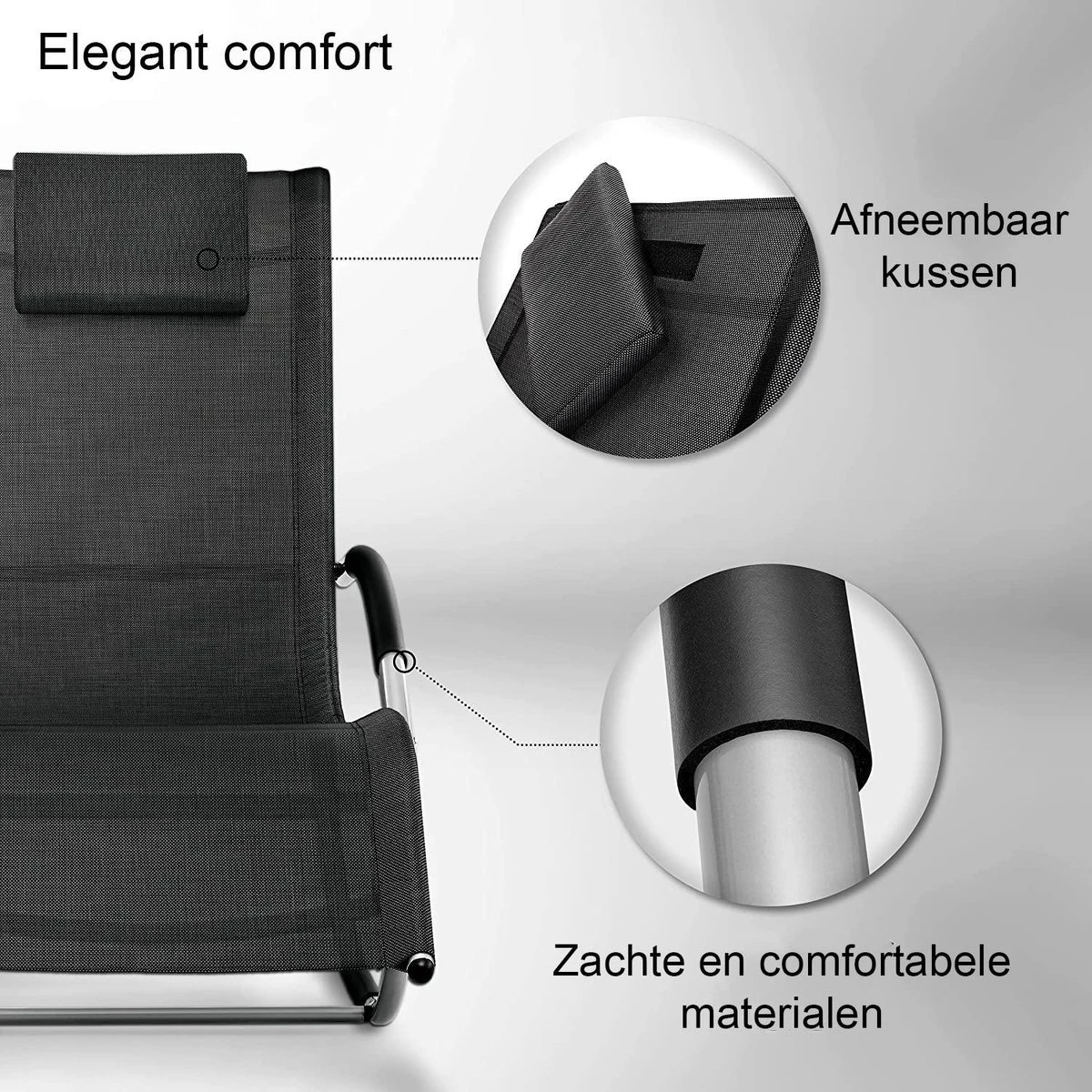 Sens Design Zonnebed - Ligbed - Weerbestendig - Zwart - Afbeelding 2