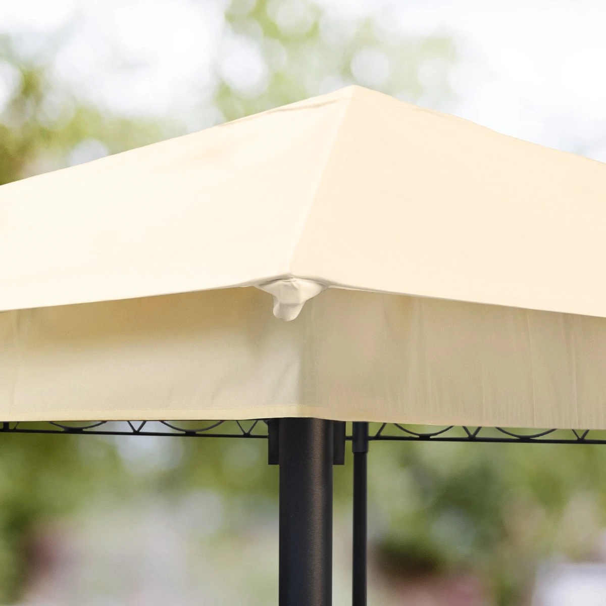 Tuinpaviljoen 3x3 M Waterdicht Paviljoen Met 4 Zijwanden Tuintent Ca. 180 G/m² Dakzeil In Crème Partytent - Afbeelding 11