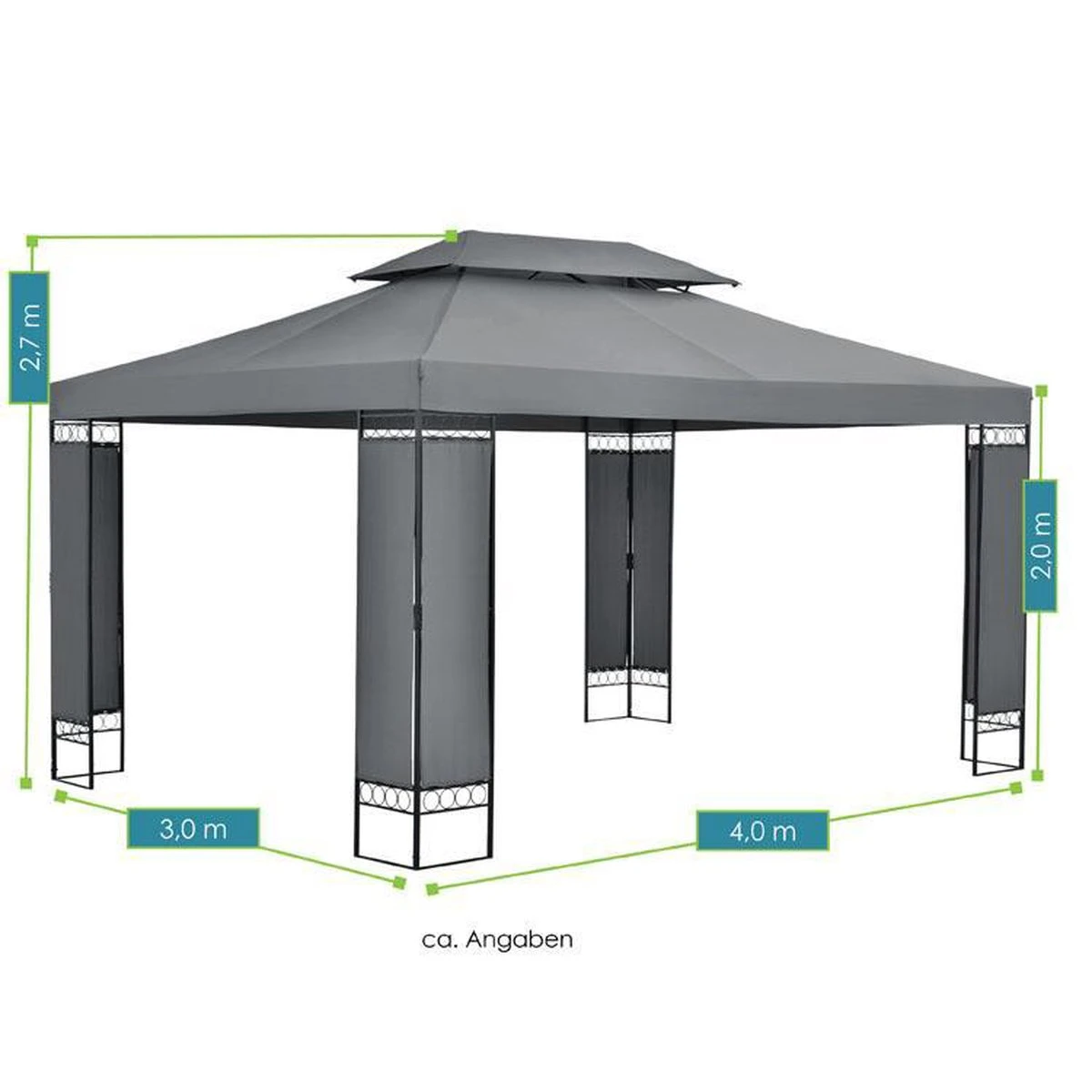 Paviljoen / Partytent - 3 X 4 Meter - Antraciet - Afbeelding 6