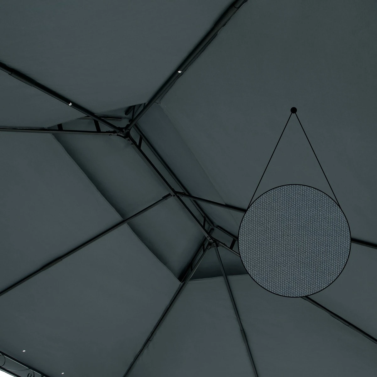 Casaria Paviljoen Topas 3x4m - UV-bescherming 50+ - Antraciet - Afbeelding 2