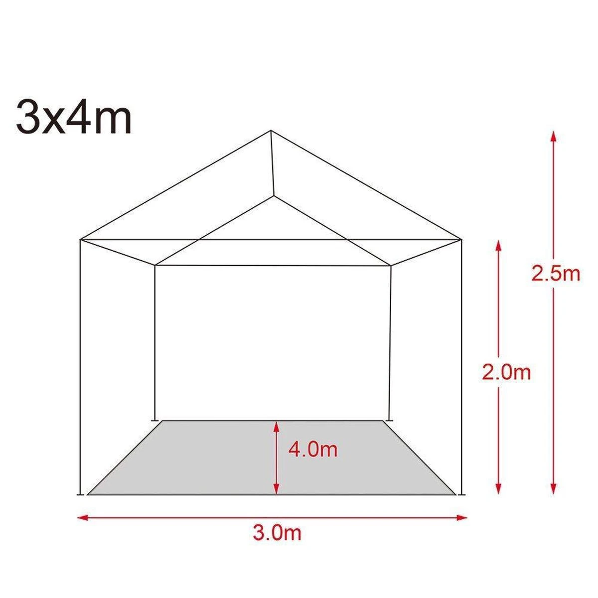 MaxxGarden Partytent Feesttent Paviljoen - 300 X 400 X 250 Cm - Zijwanden - Blauw - Afbeelding 3