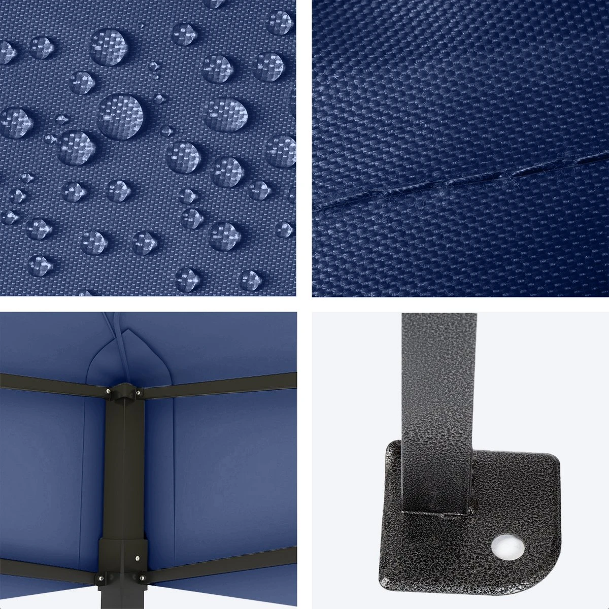 LifeGoods Partytent - 3x4.5 M - Zijwanden - Easy Up - Opvouwbaar - Waterdicht - Draagtas Met Wieltjes - Donkerblauw - Afbeelding 3