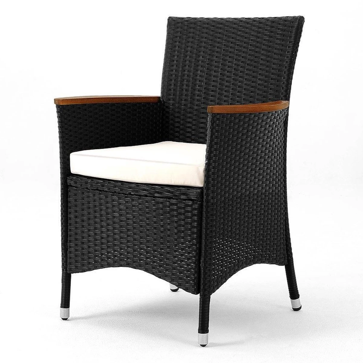 Deuba Polyrattan Tuinset Verona - 6 Stoelen + 1 Tafel Zwart - Afbeelding 5