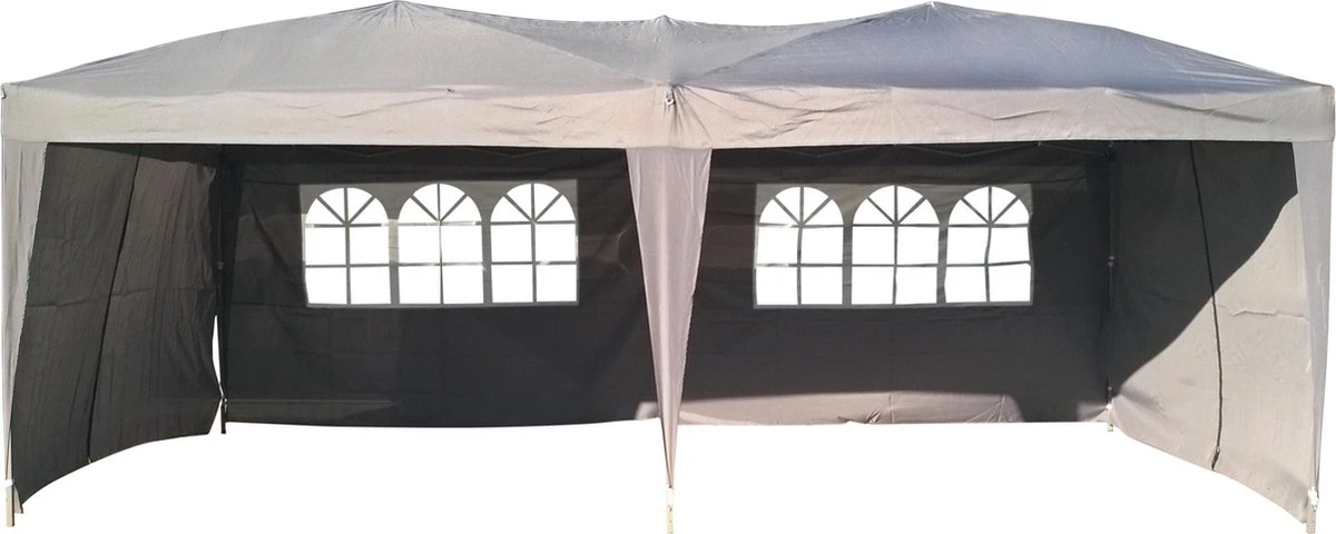 Partytent 3x6m Easy Up - 6 Zijwanden - Grijs