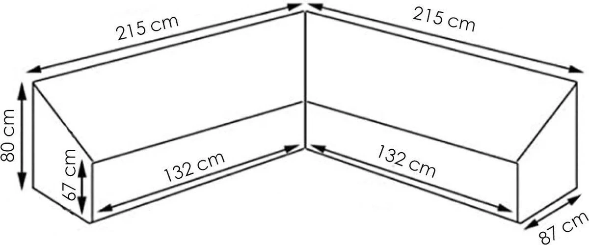 Merkloos Beschermhoes Voor Lounge Set - 215x87x80cm - Zwart - Tuin Set Beschermer - Afdekhoes Voor Lounge Bank - De Ideale Bescherming Voor Je Tuinmeubelen - Afbeelding 2