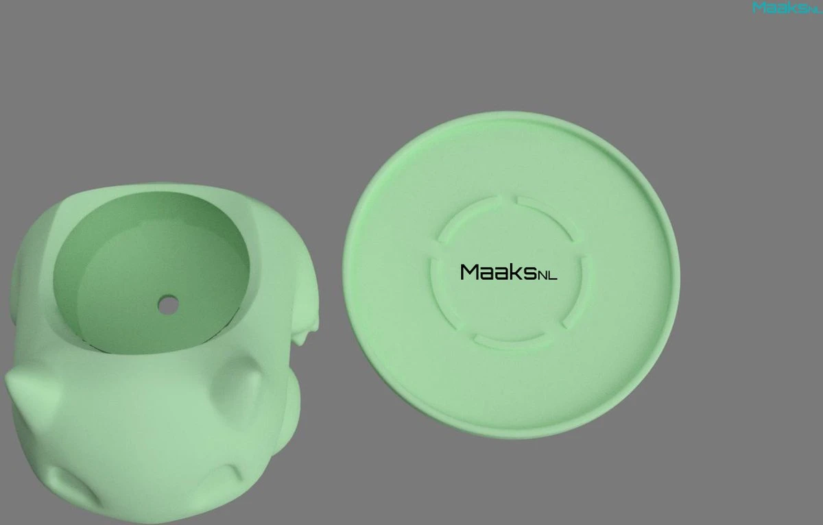 Merkloos Pokémon Bulbasaur Bloempot - Inclusief Opvangschaal - Pastelgroen - Afbeelding 4
