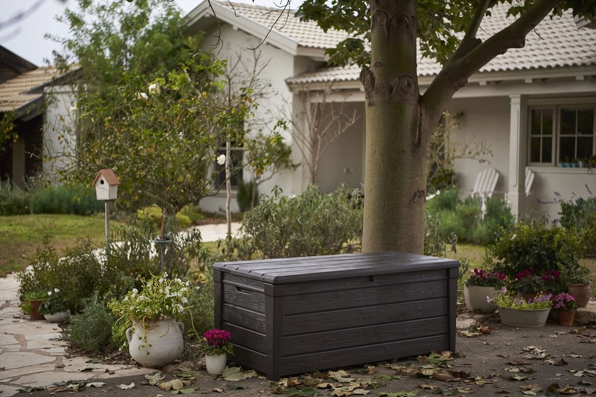 Keter Brightwood Opbergbox - 455L - 145x69,7x60,3 Cm - Grafiet - Afbeelding 2