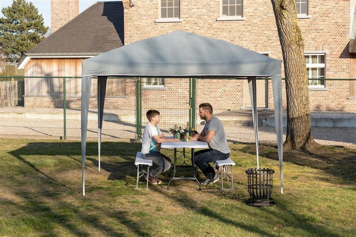 MaxxGarden Partytent - Paviljoen - 3x3 - Easy Up - Opvouwbaar - Waterdicht - Zwart - Afbeelding 4