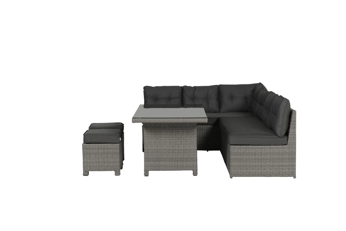 Garden Impressions Lapa Lounge Dining Set 5-delig - Wicker - Grijs - Afbeelding 2