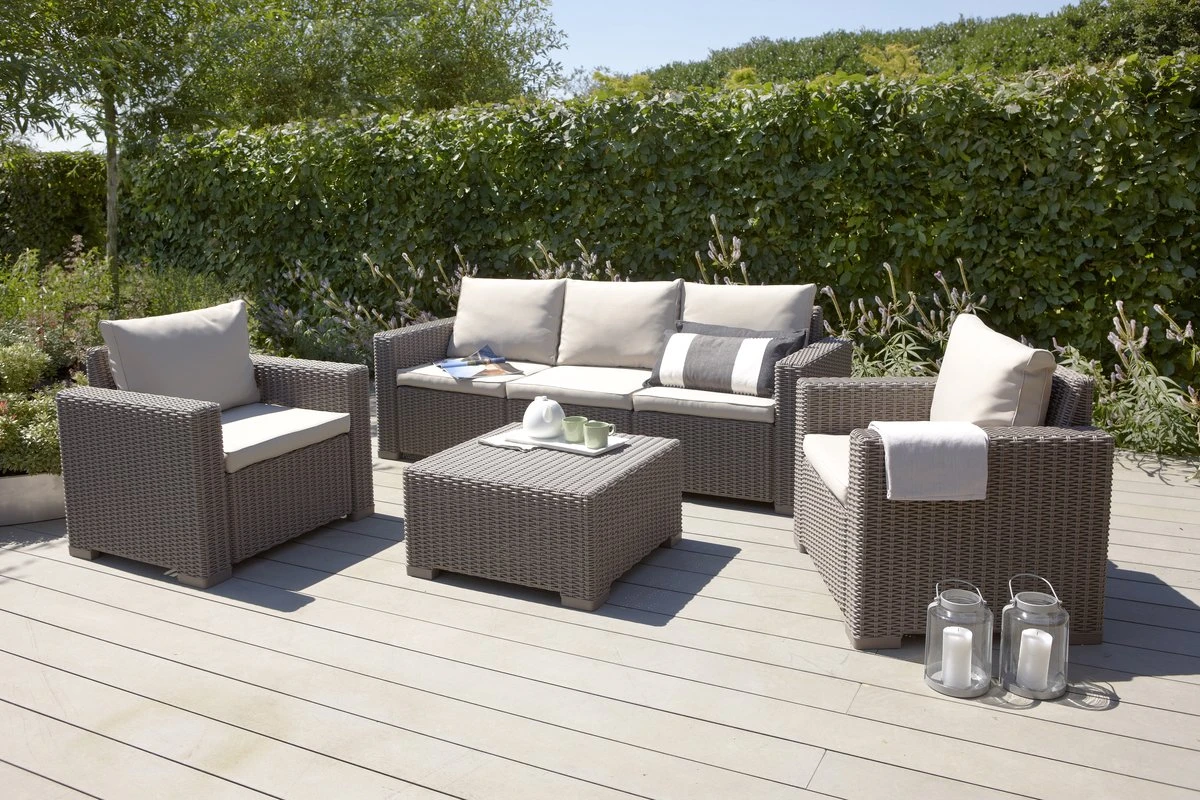 Allibert California Loungeset - 5 Personen - Cappuccino - Afbeelding 9