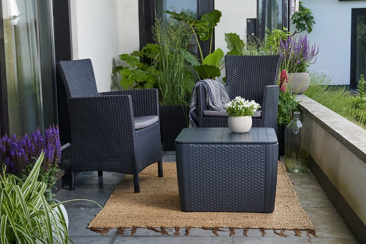 Allibert Iowa Tuinstoel - 60x62x89cm – Grafiet - Afbeelding 3