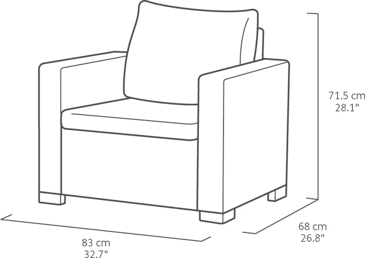 Allibert California Loungeset - 5 Personen - Cappuccino - Afbeelding 13