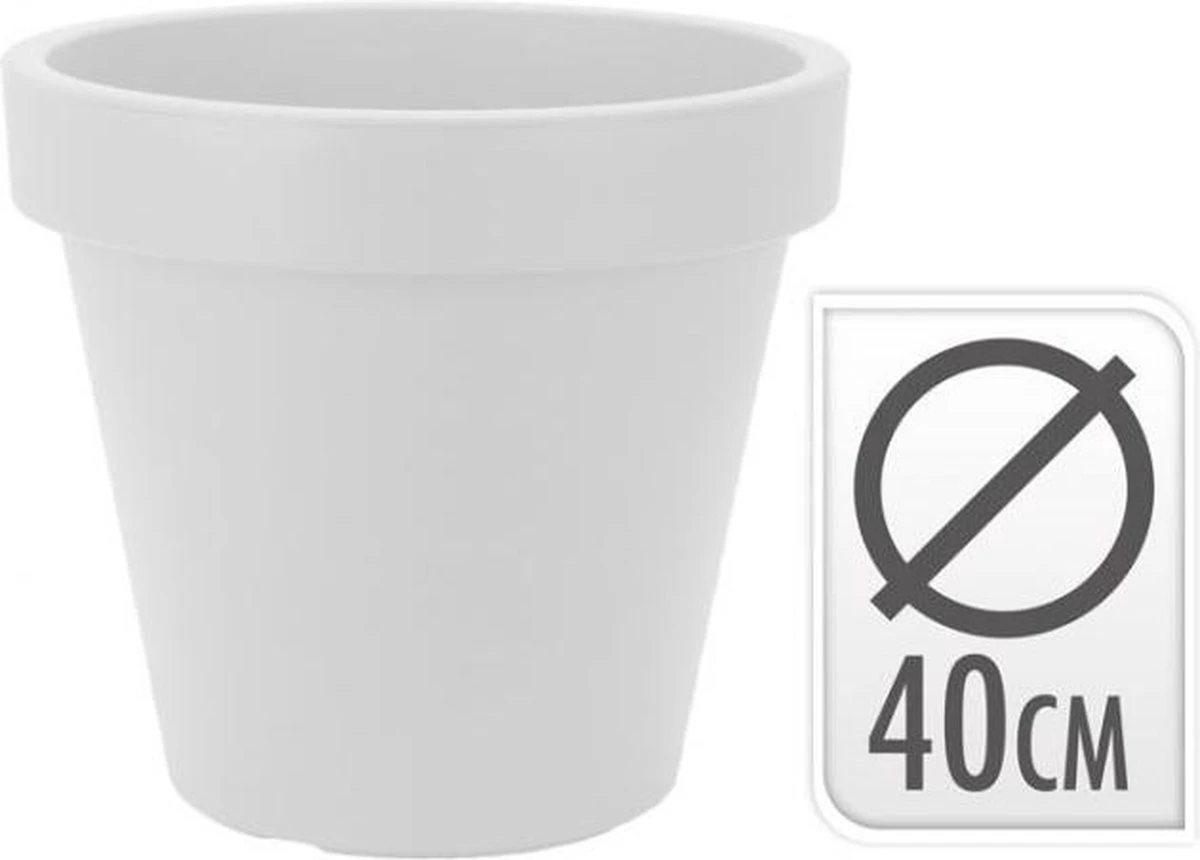 Relaxwonen - Bloempot Classic 40 Cm Kunststof Wit - Afbeelding 3