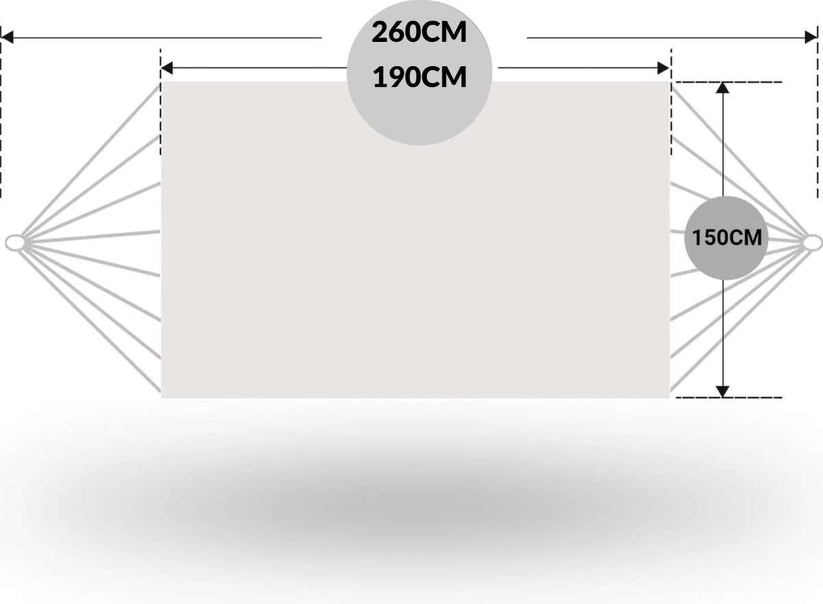 Dubbele Hangmat Rood - 1 Of 2 Persoons - Lig Oppervlak 190x150cm - Lengte 260cm - Afbeelding 3