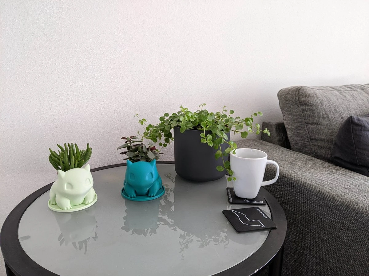 Merkloos Pokémon Bulbasaur Bloempot - Inclusief Opvangschaal - Pastelgroen - Afbeelding 2