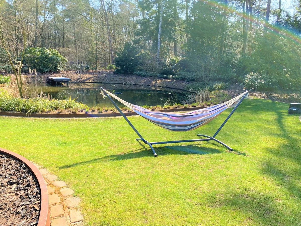 Rijoka Hangmat Met Standaard | Inclusief Doek | 300x120x110cm - Afbeelding 5