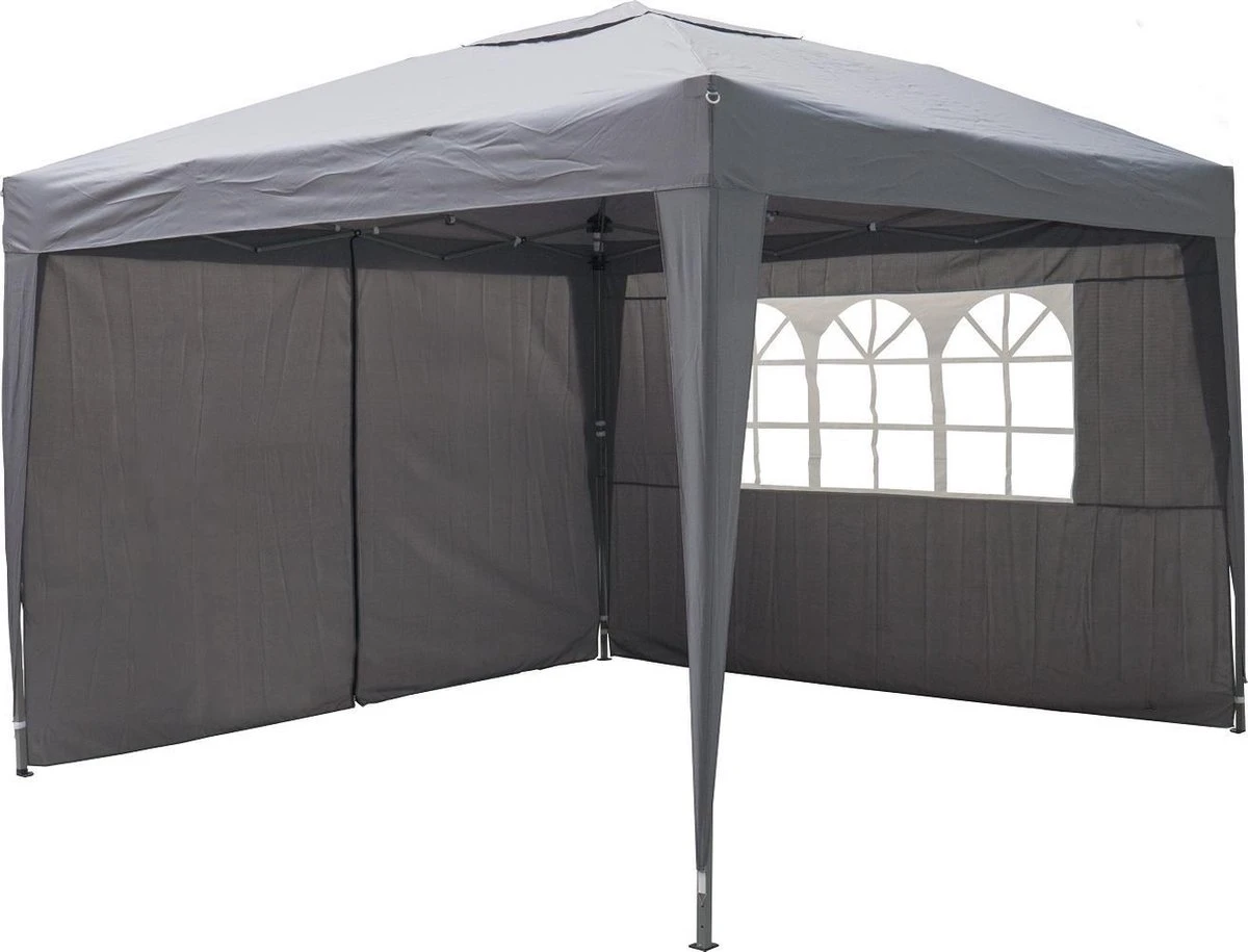Garden Royal Partytent 3x3m Easy Up Grijs Met 2 Zijwanden