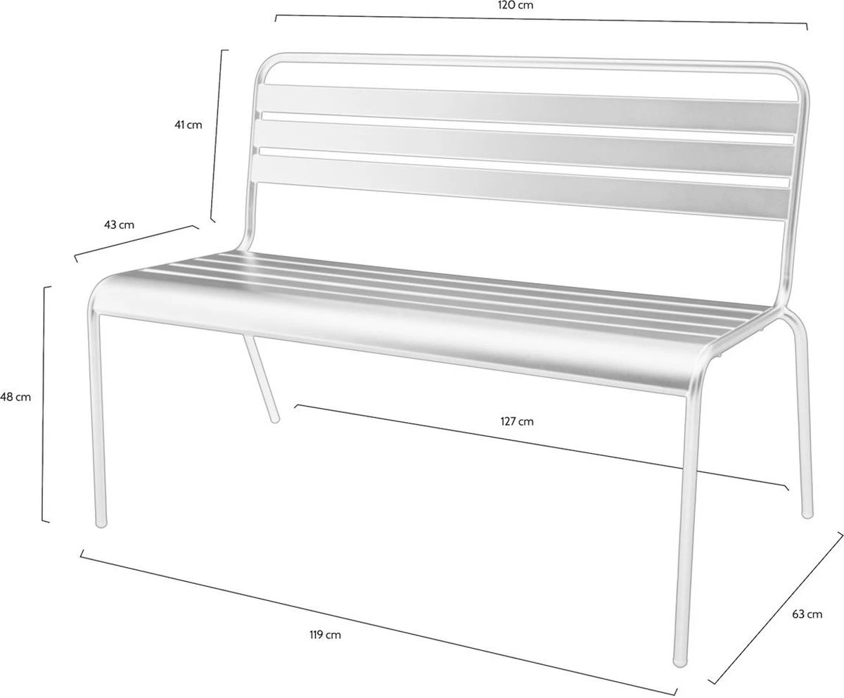 MaximaVida Metalen Tuinbank Max 120 Cm Olijfgroen - Afbeelding 4