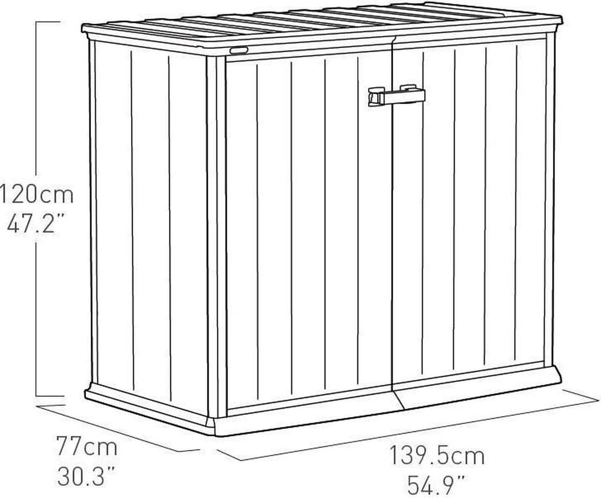 Keter Patio Store Opbergkast - 139,5x77x120cm - Grijs - Afbeelding 4