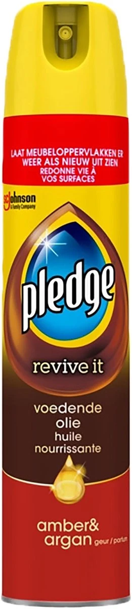 3x Pledge Revive It Meubelolie Spuitbus - Amber & Argan - Voedende Olie - 3 X 250ml - Afbeelding 2