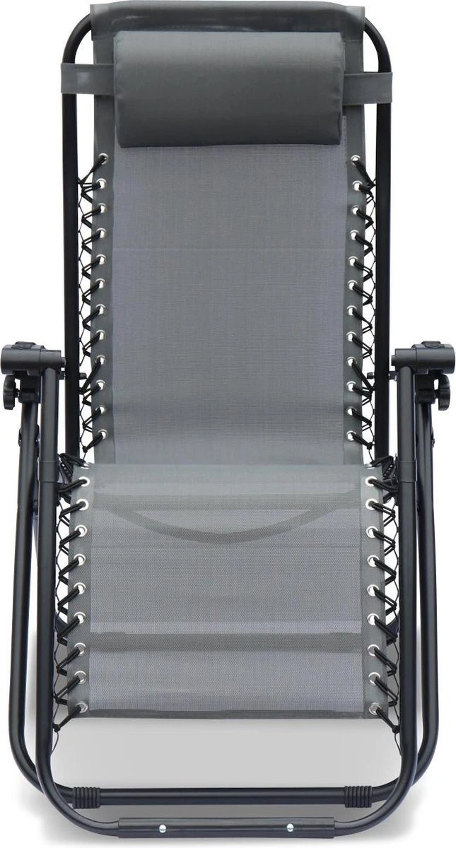 Alice's Garden Campingstoel PATRICK - Set Van 2 - Opvouwbaar - Verstelbaar - Grijs - Afbeelding 2