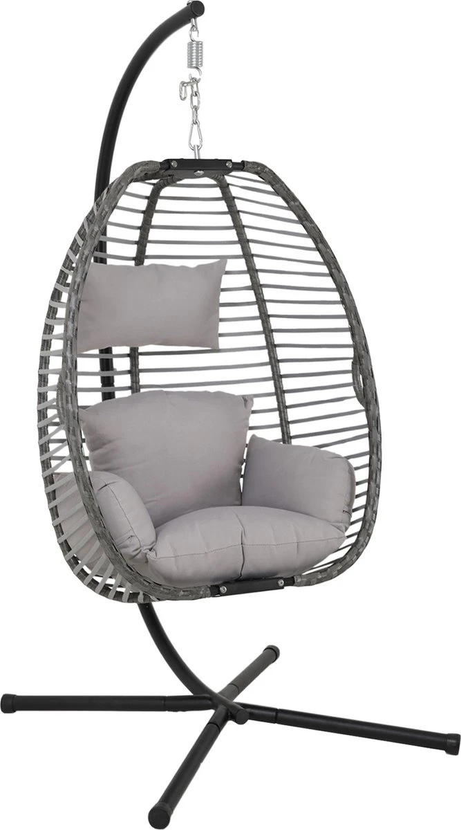 Lowander Egg Hangstoel Cocoon - Voor Binnen & Buiten - Met Standaard - Incl. Kussens