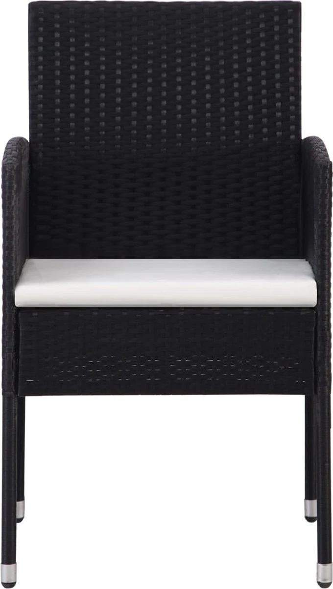 VidaXL 7-delige Tuinset Poly Rattan Zwart - Afbeelding 3